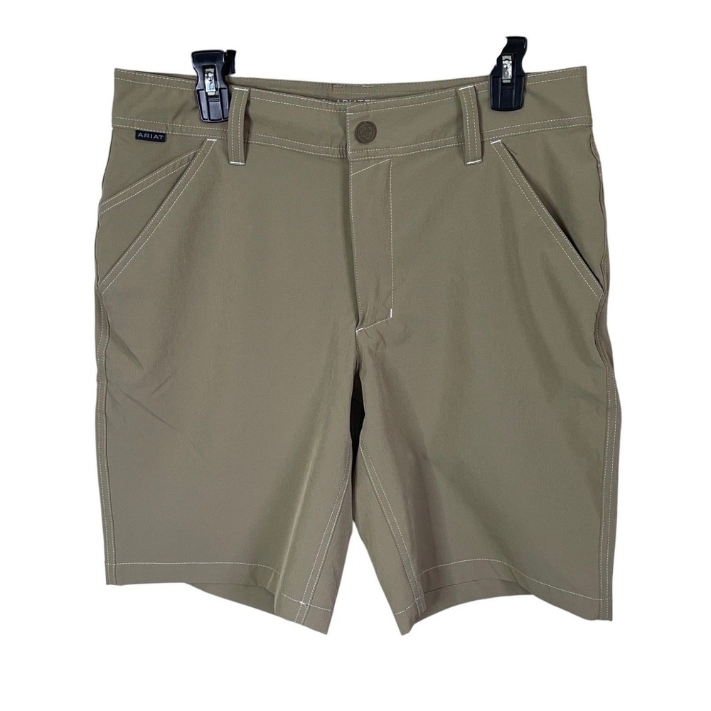 Ariat AriatTek Men 32W 9" Beige Hybrid Performance Stretch Shorts 9in